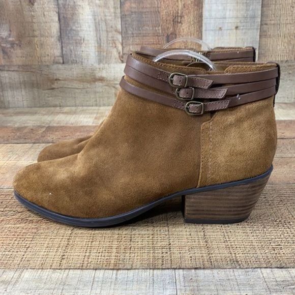 Clarks Artisan Gelata Siena Boots Tan Suede Boot Womens 11 M Ankle Booties - Picture 7 of 14